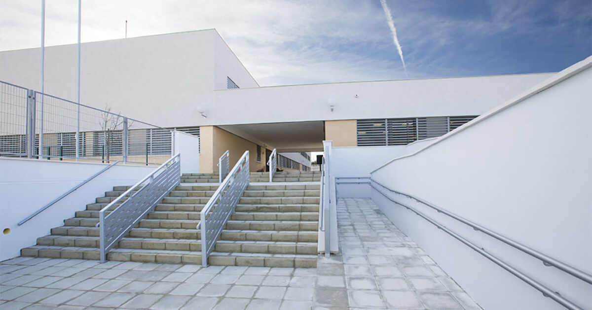 School entrance steps