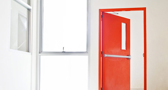 Picture Of A Red Fire Door